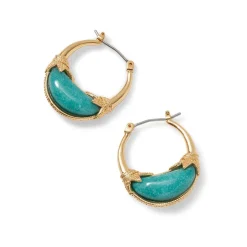 The Met Store Earrings*Cypriot Jade Crescent Hoop Earrings