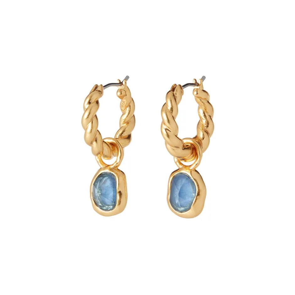 The Met Store Earrings*Cypriot Twist Hoop Earrings with Removable Charms