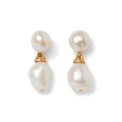 The Met Store Earrings*Cypriot Twist Pearl Double-Drop Earrings