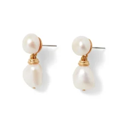 The Met Store Earrings*Cypriot Twist Pearl Double-Drop Earrings
