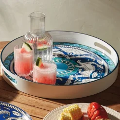 The Met Store Tableware|Decorative Accents*De Morgan Stylized Dragons Lacquer Tray