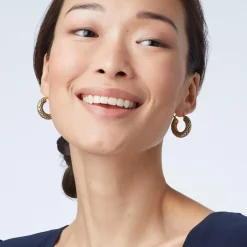 The Met Store Earrings*Egyptian Feather Hoop Earrings