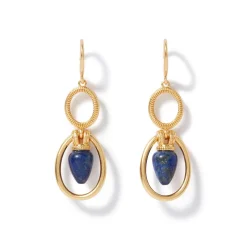The Met Store Earrings*Etruscan Lapis Double-Drop Earrings