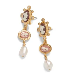 The Met Store Earrings*European Cameo Drop Earrings