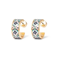 The Met Store Earrings*Iznik Cintamani Enamel Hoop Earrings