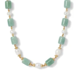 The Met Store Necklaces*Karavas Gems Large-Bead Aventurine and Pearl Necklace
