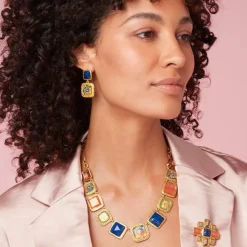 The Met Store Earrings*Kashan Carpet Square Drop Earrings