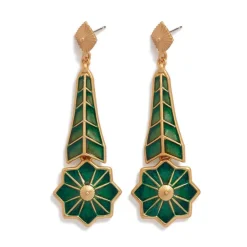 The Met Store Earrings*Lotus Pagoda Plique-à-Jour Long Drop Earrings