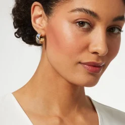 The Met Store Earrings*Magnolias and Irises Enamel Hoop Earrings