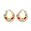 The Met Store Earrings*Medieval Stone Crescent Hoop Earrings