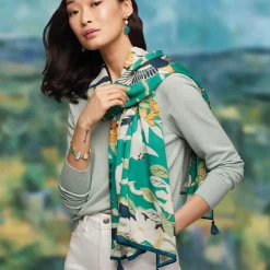 The Met Store Scarves & Wraps*Ming Birds and Flowering Branches Oversize Oblong Scarf