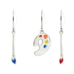 The Met Store Earrings*Paintbrush and Palette Drop Earrings