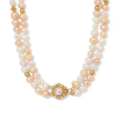 The Met Store Jewelry Sets*Philippine Pearl Double-Strand Necklace and Linear Drop Earrings Set
