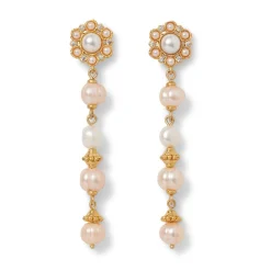 The Met Store Jewelry Sets*Philippine Pearl Double-Strand Necklace and Linear Drop Earrings Set