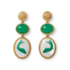 The Met Store Earrings*Qing Bottle Fish Cameo Drop Earrings