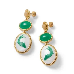 The Met Store Earrings*Qing Bottle Fish Cameo Drop Earrings