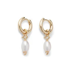 The Met Store Earrings*Royal Tudor Small Hoop Earrings with Pearls