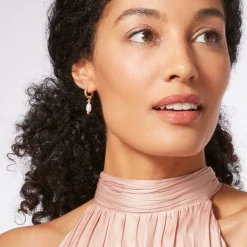 The Met Store Earrings*Royal Tudor Small Hoop Earrings with Pearls