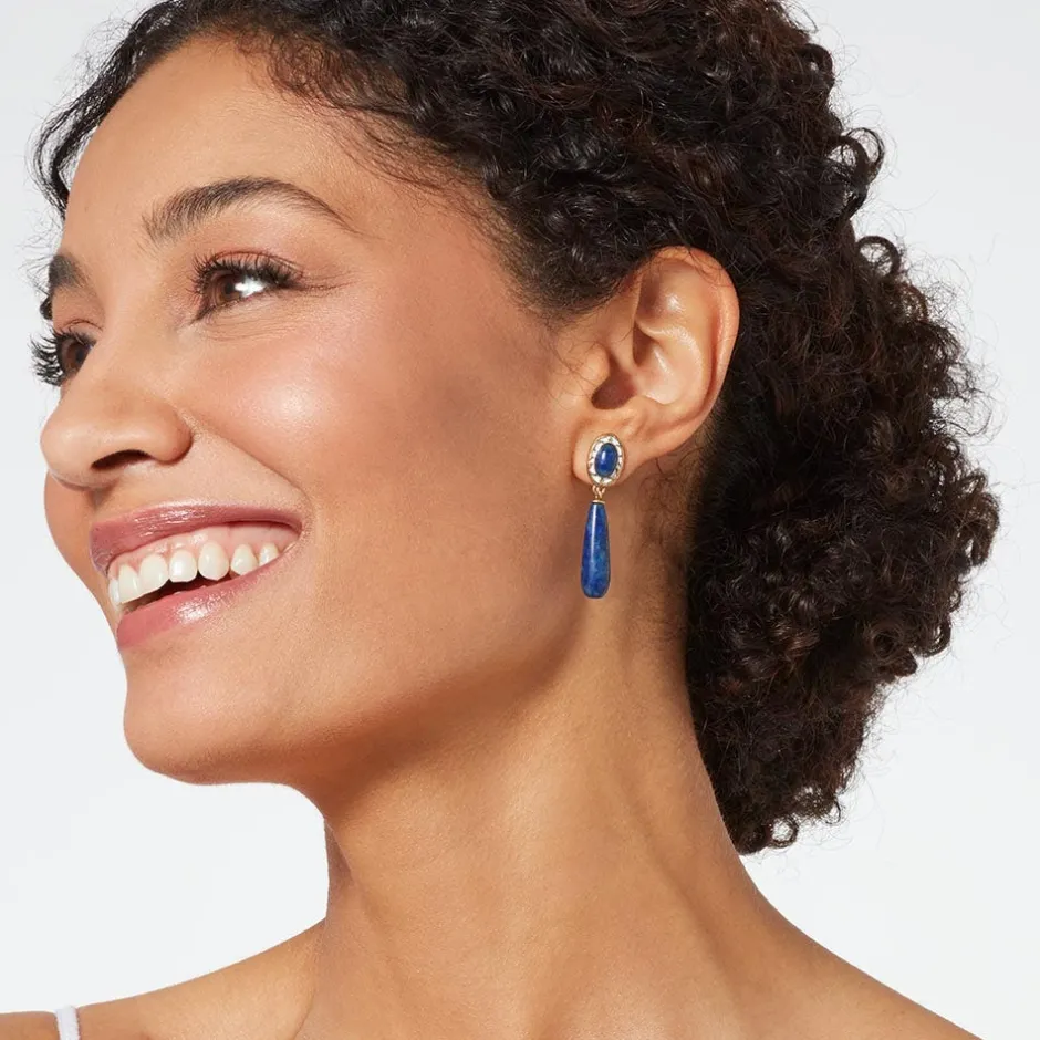 The Met Store Earrings*Spanish Baldric Lapis Elongated Drop Earrings