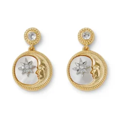 The Met Store Earrings*Spanish Day and Night Moon Drop Earrings