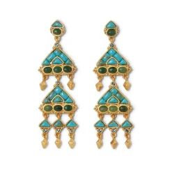 The Met Store Earrings*Tibetan Mandala Fringe Drop Earrings