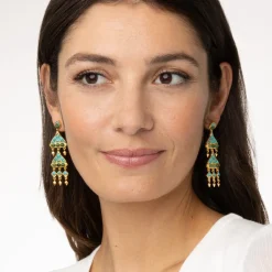 The Met Store Earrings*Tibetan Mandala Fringe Drop Earrings