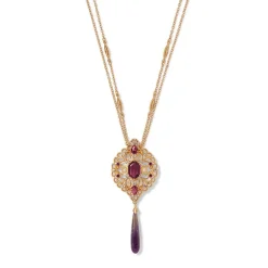 The Met Store Jewelry Sets*Turkish Amethyst Long Pendant Necklace and Statement Earrings Set