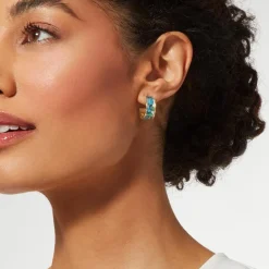 The Met Store Earrings*Van Gogh Irises Enamel Hoop Earrings