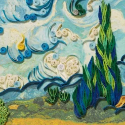 The Met Store Notecards & Correspondence*Van Gogh Wheat Field with Cypresses Quilled Card