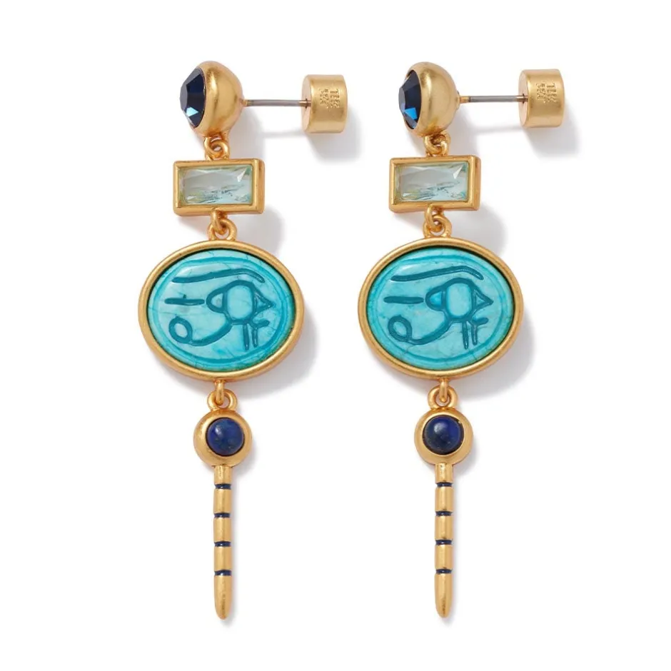 The Met Store Earrings*Wedjat Eye Scarab Drop Earrings