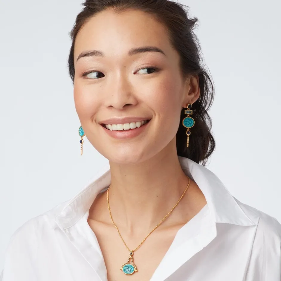 The Met Store Earrings*Wedjat Eye Scarab Drop Earrings